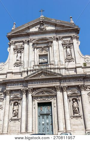 Rome, Italy - June 22, 2017: Amazing View Of Church Of Santa Susanna At The Baths Of Diocletian In R