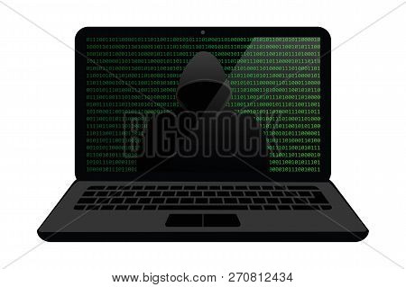 Hacker Inside The Laptop Cybercrime Vector Illustration Eps10