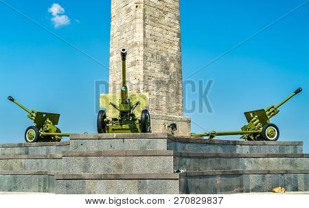 Cannons At The Obelisk Of Glory On Mount Mithridat In Kerch, Crimea