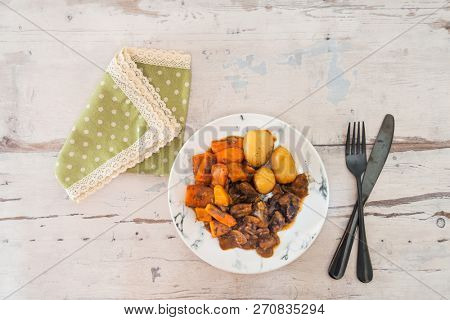 Homemade Beef cheek with wine sauce