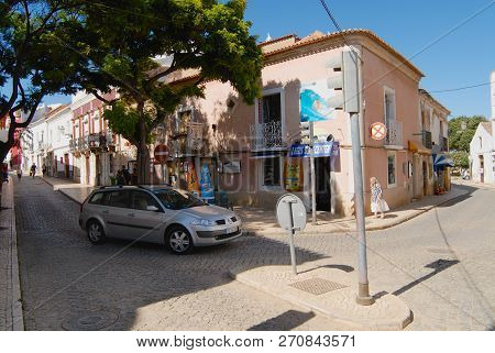 Lagos, Portugal - July 22, 2006: View To The Street With Historical Buildings In Downtown Lagos, Por