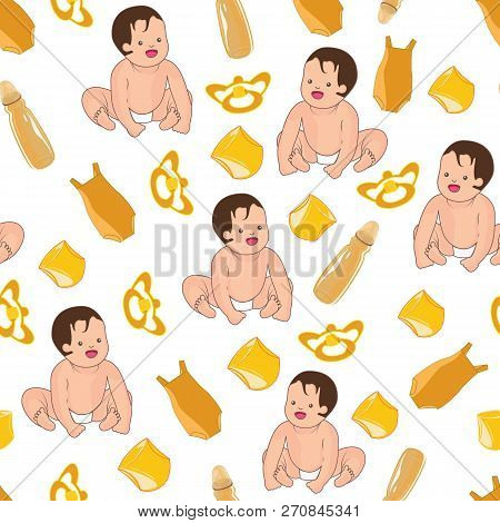 Beautiful Toddler Nepkin Seamless Pattern Background Art