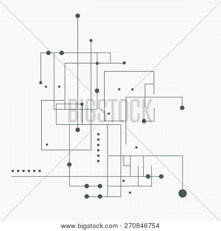 Modern Texture With Black Line. Repeating Geometric Elements. Abstract Technology Ornament