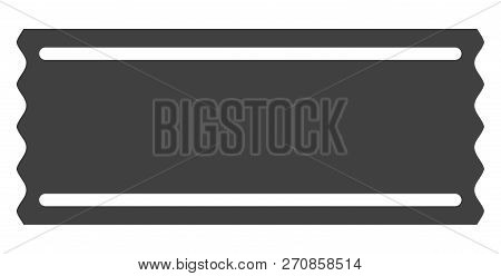 Ticket Tempalte Vector Icon Symbol. Flat Pictogram Is Isolated On A White Background. Ticket Tempalt