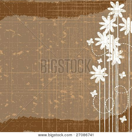 Grunge blomstermotiver baggrund