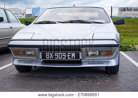 Houtaud/franche Comté/france/june 2018 : Silver Colour 1980s Matra Murena Parks At An Oldtimer Car R