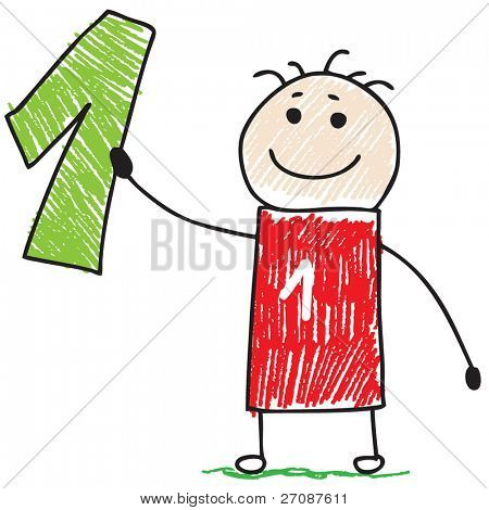 Doodle chlapec hospodářství číslo jedna