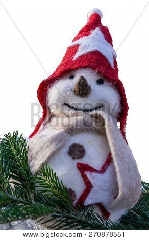 Fun Snoman And White Background For Christmas