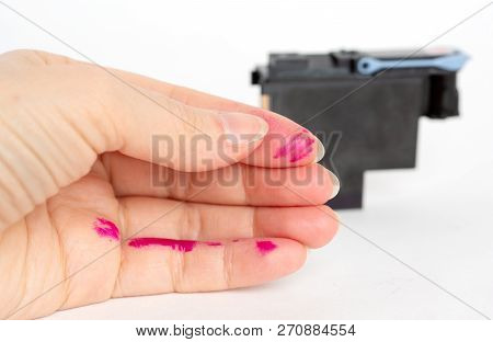 Printhead For Plotter In Female Dirty Hand