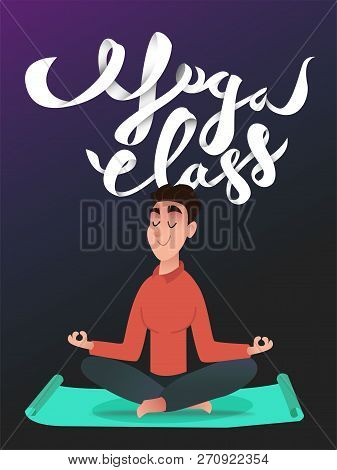 Businessman Doing Yoga To Calm Down The Stressful Emotion From Hard Work In Office. Yoga Pose Lotus 