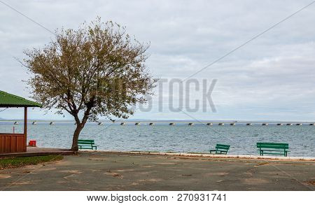 Low Water Bridge From Sedanka To The De Friz Peninsula Across The Amur Bay Of Primorsky Krai Russia.