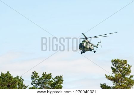 Tyumen, Russia - August 4, 2017: International Army Games. Engineering Formula Contest. Military Hel