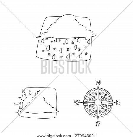 Vector Design Of Weather And Climate Icon. Set Of Weather And Cloud Vector Icon For Stock.