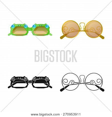Vector Illustration Of Glasses And Sunglasses Logo. Collection Of Glasses And Accessory Vector Icon 