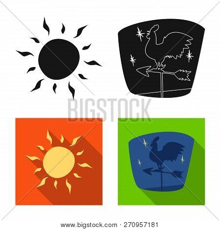 Vector Design Of Weather And Climate Icon. Set Of Weather And Cloud Vector Icon For Stock.
