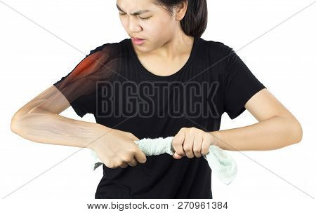 Shoulder Muscle Injury White Background Shoulder Pain