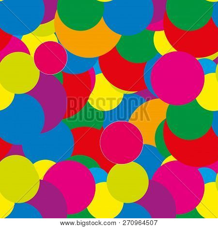 Abstract Seamless Background With Colorful Dots, Brightpattern,vector Illustration