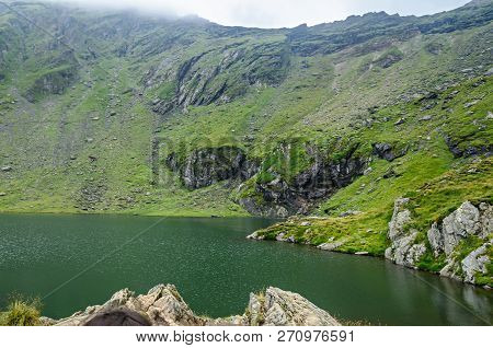 The Glacier Lake Called Balea (balea Lac) On The Transfagarasan Road From Fagaras Mountains