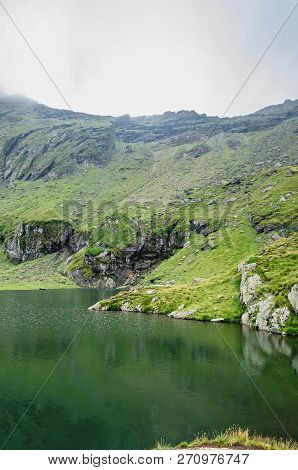 The Glacier Lake Called Balea (balea Lac) On The Transfagarasan Road From Fagaras Mountains