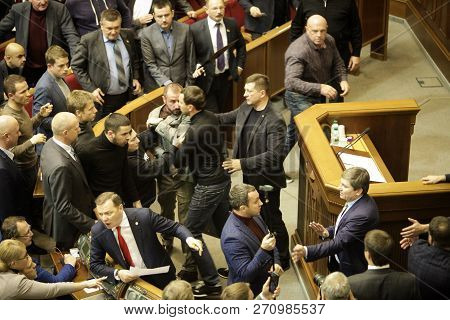 11.26.2018 Ukraine. Kiev. Verkhovna Rada Of Ukraine. Voting For The Martial Law In Ukraine. Deputies