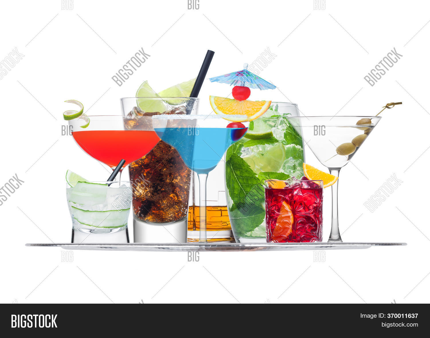 Tray Various Cocktails Image & Photo (Free Trial) Bigstock