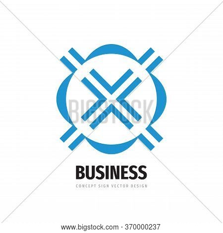 Direction Cross - Concept Business Logo Vector Illustration. Target Creative Logo Sign. Graphic Desi