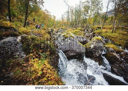 Norwegian Mountain Landscape During Hiking To Halls Fortopp Peak, With A View On Stetind, Northern N