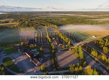 View Of Kem River, Kemijoki, In A Liedakkala Village In The Municipality Of Keminmaa In Lapland In N