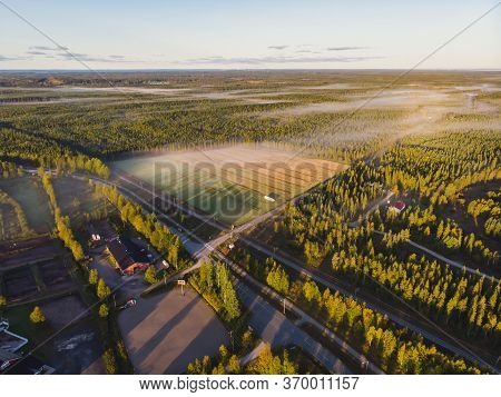 View Of Kem River, Kemijoki, In A Liedakkala Village In The Municipality Of Keminmaa In Lapland In N