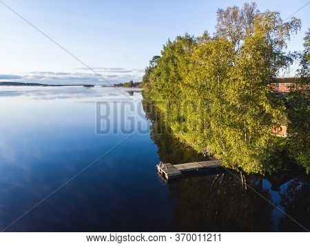 View Of Kem River, Kemijoki, In A Liedakkala Village In The Municipality Of Keminmaa In Lapland In N