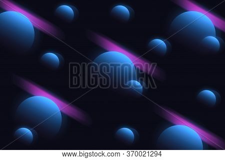 Abstract Dark Background With Circular Shapes And Added Glitch Effects
