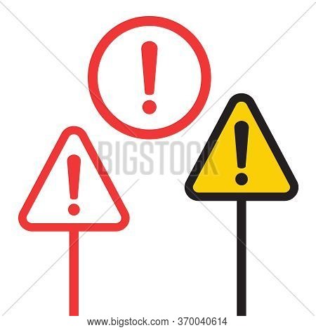 Alert Icon And Attention Sign. Alert Icon Vector Flat Design Illustration. Exclamation Mark, Alert S