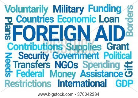 Foreign Aid Word Cloud on White Background