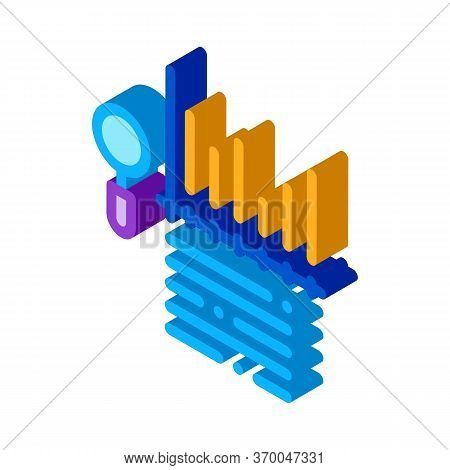 Study Bar Graph Search Engine Optimization Icon Vector. Isometric Study Bar Graph Search Engine Opti