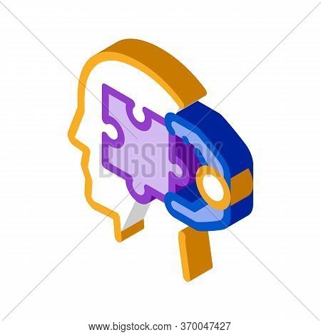 Human Search Engine Optimization Icon Vector. Isometric Human Search Engine Optimization Sign. Color
