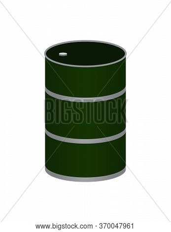 Oil Barrel Illustration. Oil Barrel Vector Isolated On White Background