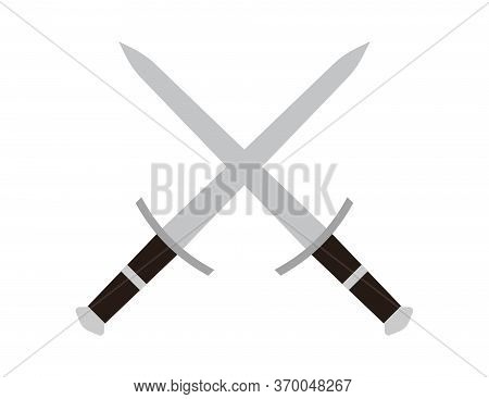 Crossed Swords Illustration. Crossed Swords Isolated On White Background For Web,mobile,ui