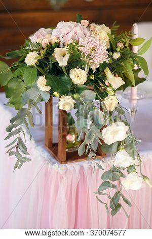 Food Table Decoration, Party Food, Table With Flower, Wedding Party.