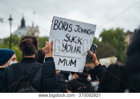 London / Uk - 06/06/2020: Black Lives Matter Protest During Lockdown Coronavirus Pandemic. Boris Joh