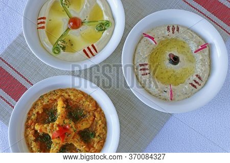 Selection Of Libanese Or Arabic Food Mezze