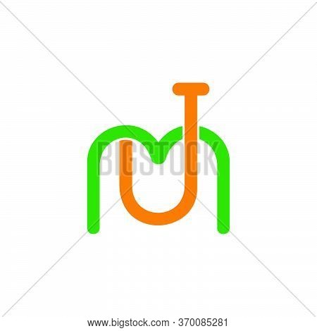 Letter Mj Simple Overlapping Line Symbol Logo Vector