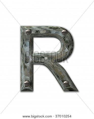 Alfabeto Metal Grunge R