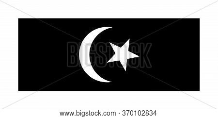 Flag Of Terengganu State Malaysia. Black And White Eps Vector File.