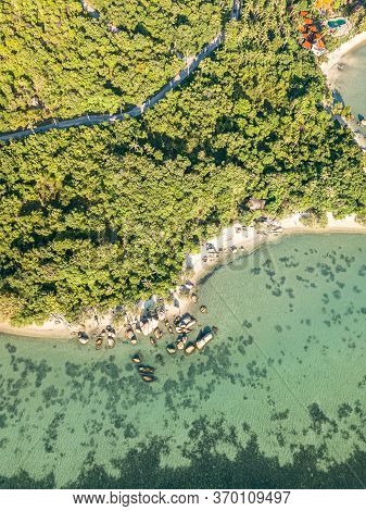 Aerial Top View Of Ao Nai Wok On Phangan Island, Thailand