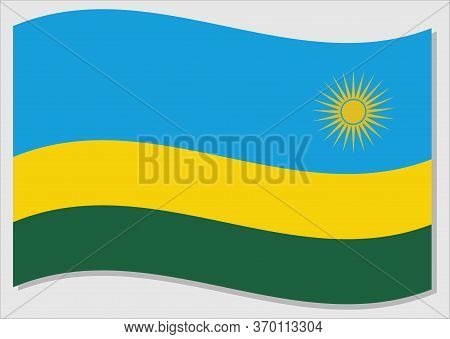 Waving Flag Of Rwanda Vector Graphic. Waving Rwandese Flag Illustration. Rwanda Country Flag Wavin I