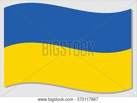 Waving Flag Of Ukraine Vector Graphic. Waving Ukrainian Flag Illustration. Ukraine Country Flag Wavi