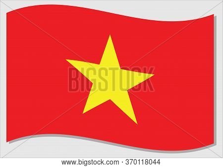 Waving Flag Of Vietnam Vector Graphic. Waving Vietnamese Flag Illustration. Vietnam Country Flag Wav
