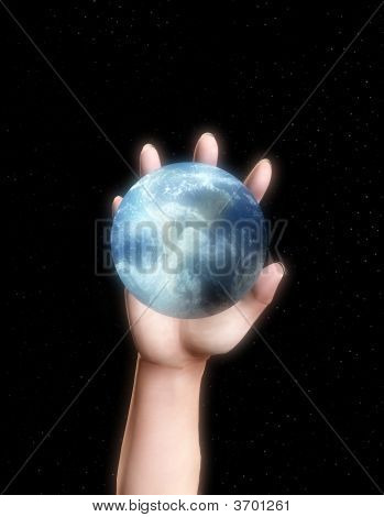 Mano per afferrare la terra