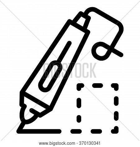 3d Doodler Pen Icon. Outline 3d Doodler Pen Vector Icon For Web Design Isolated On White Background