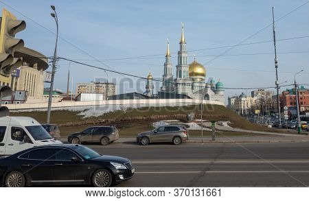 March 18, 2019, Moscow, Russia. Moscow Cathedral Mosque In Russian Capital.